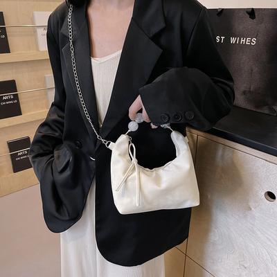 Temperament Simple and Fashionable Korean Version Gentle Texture Underarm Bag Spring New Solid Color Ins Shoulder Tote Bag