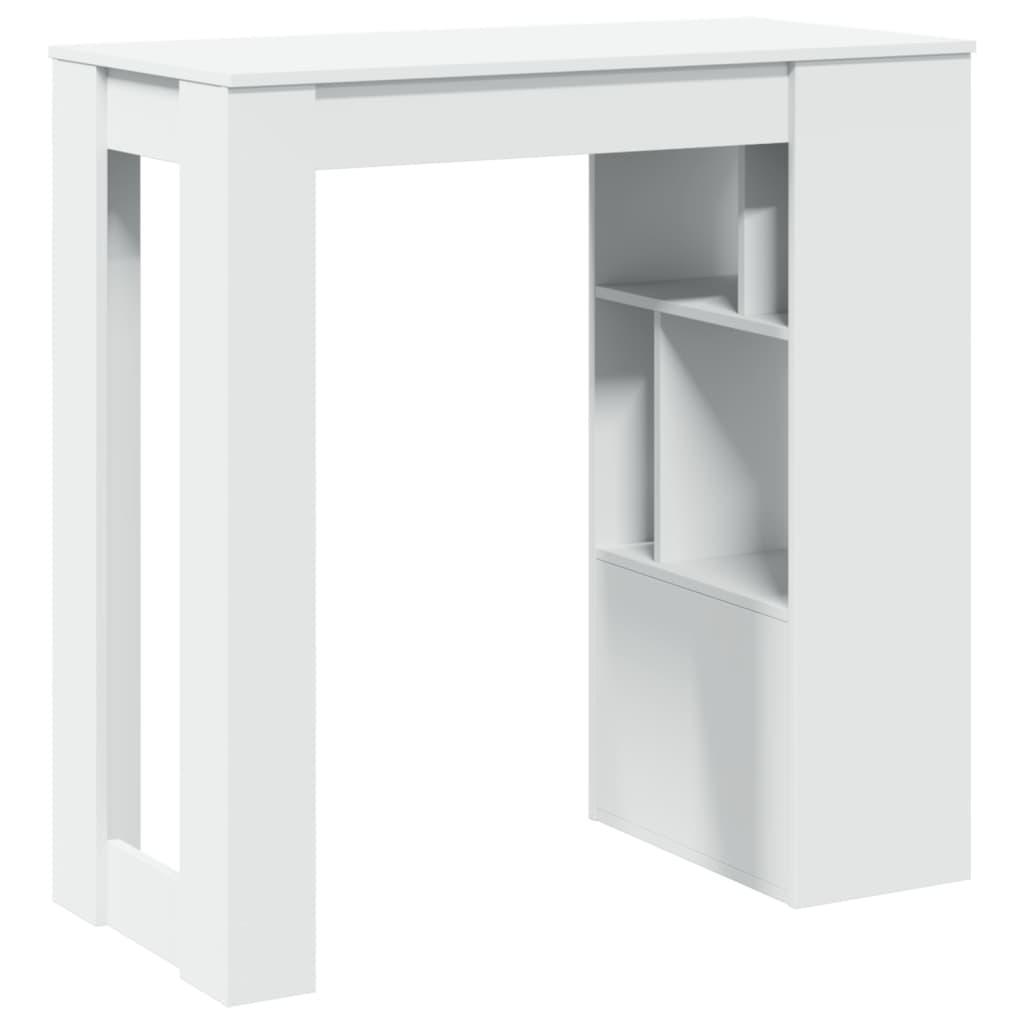 Vidaxl White Bar Table with Compartments, 102X50X103.5 Cm