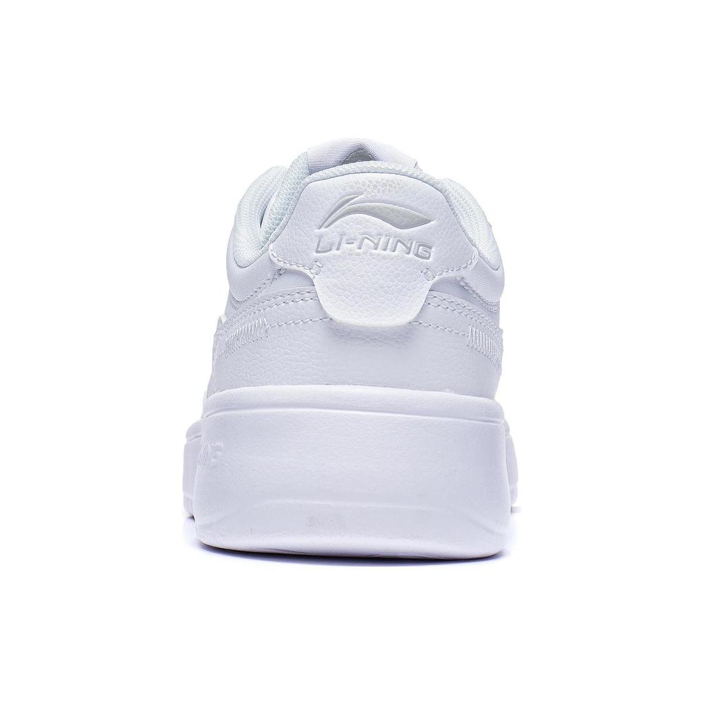 Li Ning Qingyi Synthetic Leather Slip Resistant Abrasion Resistant Low Top Skateboard Shoes Women's Standard White AGCT402-1