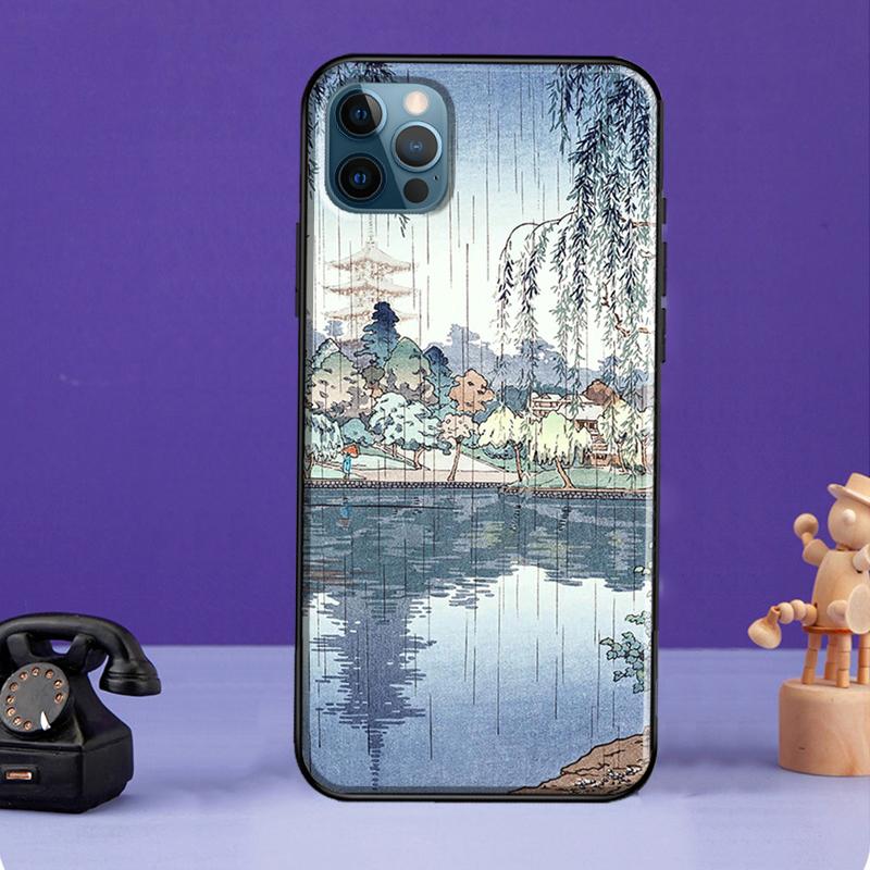 Japanese Style Ukiyo-e Art Case For iPhone XR X XS Max SE 2020 7 8 Plus Phone Cover For iPhone 11 14 12 13 Pro Max Mini
