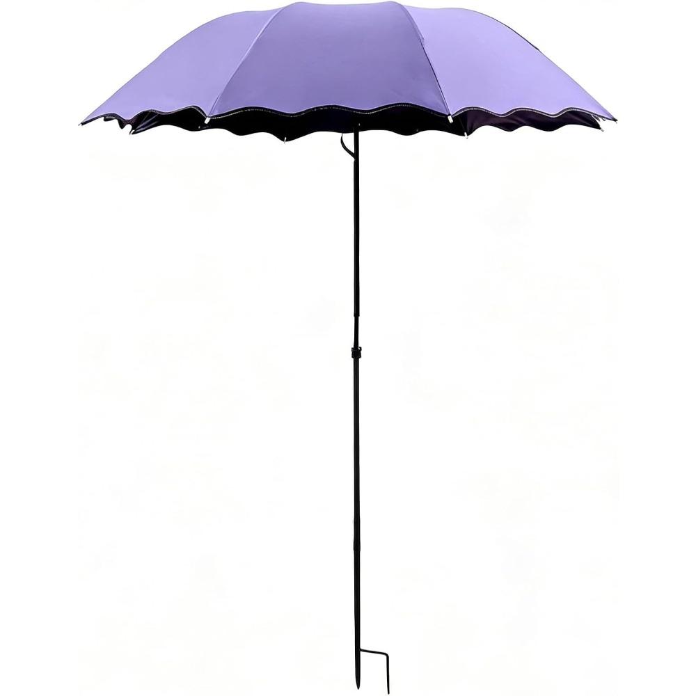 Multifunktionaler Sonnenschirm mit Erdspieß, UV-Schutz, regendichte Abdeckung für Pflanzen, Outdoor-Sport, Strand, Angeln, Reisen - 37,4" x 49,2"