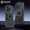 Luxury Aluminum Alloy Magnetic Shockproof Phone Case For iPhone 14 15 16 Pro Max Metal Stand Magsafe Shell For iPhone 15Pro 14ProMax