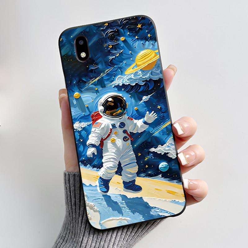 Hülle Für ZTE Blade A3 2020 / Avid 579 Handyhülle Ästhetisch Niedliche Katze Astronaut Schwarz Matt Weiches Silikon Schutzhülle Schale