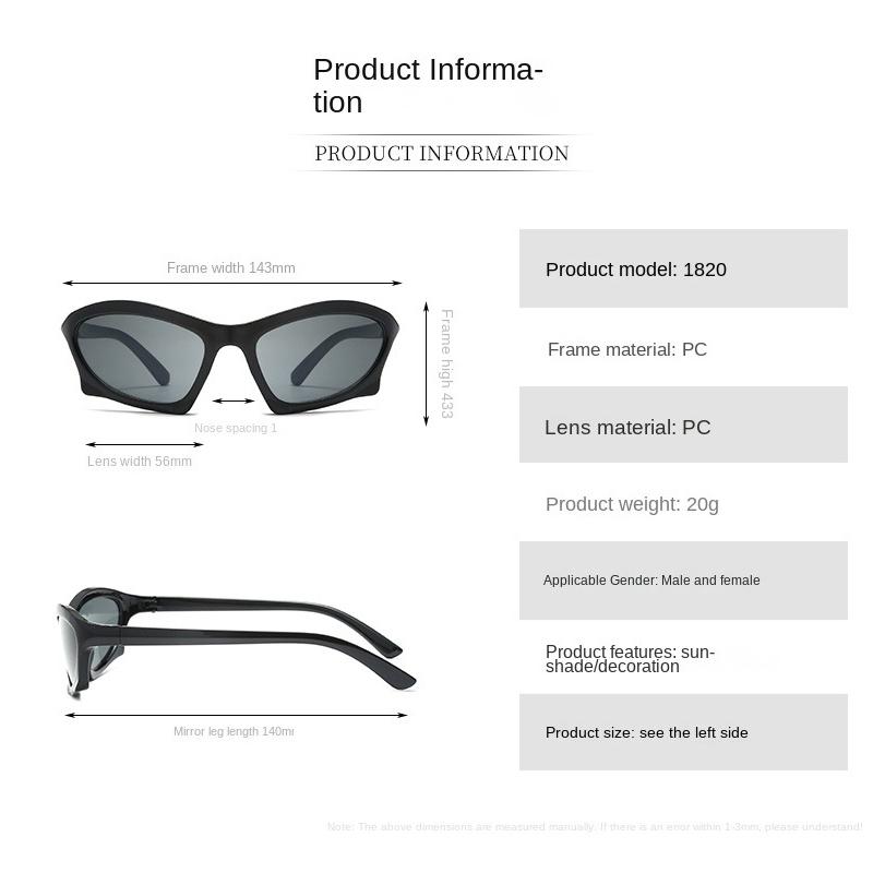 2PCS Sports Sunglasses Women Y2K Trends Punk Sun Glasses Men Retro 2000's Luxury Brand One Piece Special-Shaped Gafas De Sol