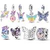 New Copper Charms Beads Butterfly Pendant Fit Original Bracelet For Women Diy Fine Jewelry Accessories Beads Gifts