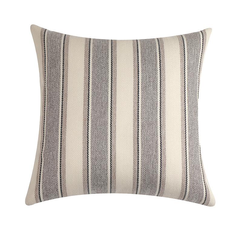 Linen Wide Stripe Autumn Winter Korean Style Pillow Cover Cushion Cover Living Room Bedroom Pillow Cover