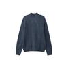 Solid Color Loose Comfortable Warm Long Sleeve Half High Neck Pullover Knit Sweater Men Sweater Dark-Blue UQ461070000-65