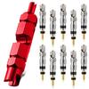 11PCS Presta Valve Core Kit With Large Core Removal Tool for Bike Repair Workshop