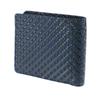 [Inden-ya] Inden Bifold Wallet with Bill Compartment and Coin Purse, Deerskin, Navy Blue with Black Lacquer, Small Ring Pattern, 2006-04-177