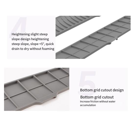 Silicone Drain Pad Faucet Mat Anti-Slip Quick Drying Soap Sink Mat Spill-Proof Countertop Protector Kitchen Utensil Holder