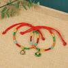 Traditional Dragon Boat Festival Hand-Woven Silver Rice Dumplings Bracelet with Colorful Rope