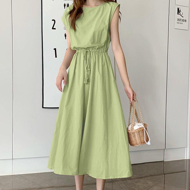 Loose Cotton Summer Dress Female Evening Vintage Long Dress Women Short Sleeve Casual Beach Woman Dresses 15301