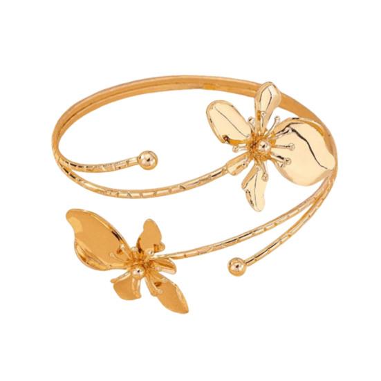 Flower Bracelet Arm Cuff Women Upper Arm Cuff Adjustable Open Bangle Armlet Bracelet Wrist Jewelry for Party Wedding Holiday