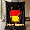 Custom Text Flannel Throw Blanket, Lightweight Cozy Bed Sofa BlanketGermany National Football Team