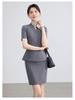Women's Black Short-Sleeved Suit Set – Summer Lightweight Uniform for Hotel Receptionists, Sales Offices & Jewelry Stores