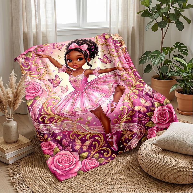 Peaceful Rainbow Flowers Theme Blanket Lightweight Warm Flannel Blanket Decorative Throw Blanket for Home Decoration