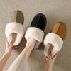 Baotou Fluffy Slippers Outerwear Women's Winter New Muffin Thick Bottom Fleece-Lined Warm Lazy Cotton Slippers