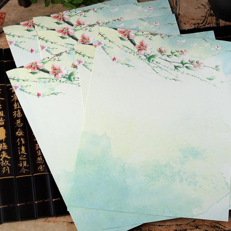 Letter Paper Creative Chinese Style Ancient Style B5 Letter Paper Stationery Small Fresh and Beautiful Ink Can Be Written and Printed