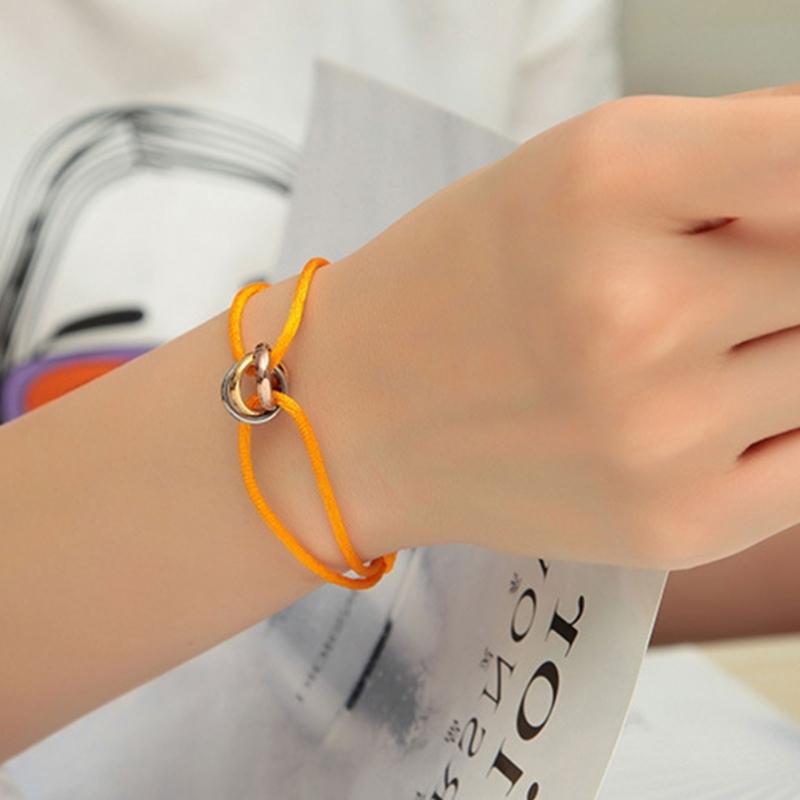 Metal Buckle Rings Braided Rope Bracelet Handmade String Bracelet Jewelry Gift Adjustable Friendship Couples Bracelets