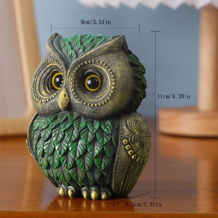 Owl Figurines Home Decors Accents Resins Owl Statue for Home Office Bedroom Bookshelfs Decors Small Animal Sculptures