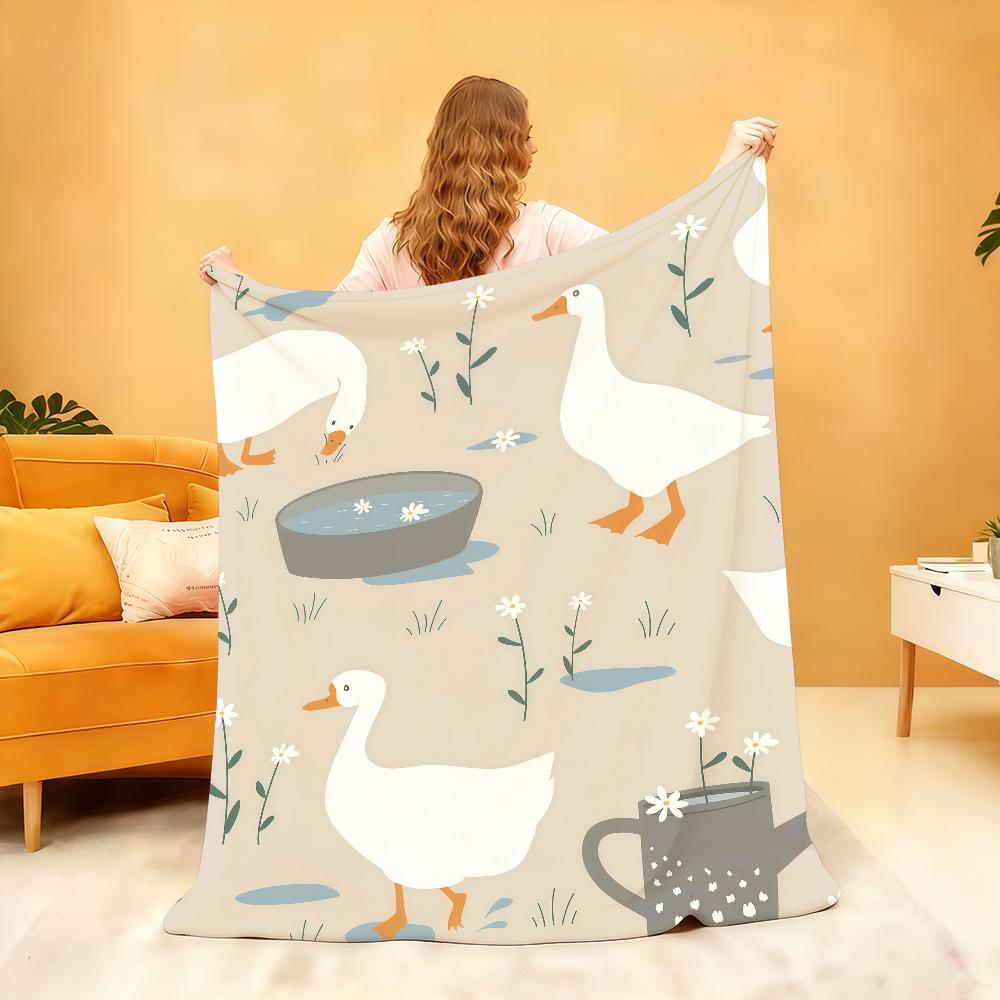 Stijlvolle ganspatroon Deken Zachte Plaid voor Huis Slaapkamer Bed Bank Picknick Reizen Kantoor Rust Deksel Deken Cadeau
