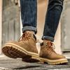 Autumn Fashion Brown Men's Ankle Boots Comfortable Platform Leather Boots Men Non-slip Work Boots for Men 2024 Botas Para Hombre