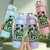 1PC Level 7 Birthday Boy Game Text Print 750ml Color Plastic Sports Water Bottle Leakproof Flip Straw Lid Suitable for Sports Office Home Use