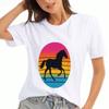 Horse Jumping Unisex's Cotton T Shirt, Premium Cotton Graphic, Durable, Casual Fashion. Equestrian Love, Horse And Rider Design, Graceful Jump Over Ob