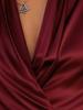 Elegant Satin V-Neck Top for Autumn - Women's High-End Fashion 2025
