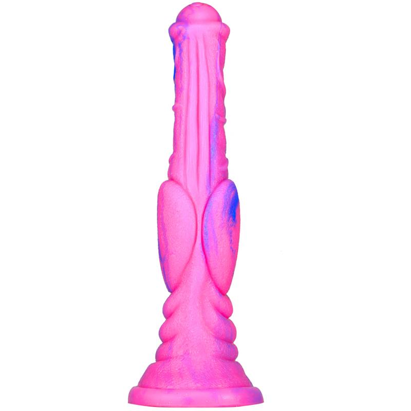 Eggless Horse Cock Liquid Silicone Animal Penis Thick and Long Color Simulation Fake Penis Anal Plug Fun Masturbation Device