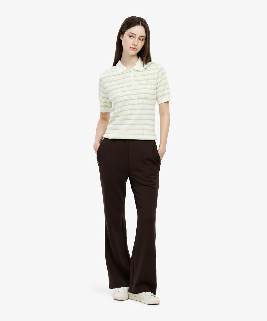 LACOSTE Women'S Striped Sweater Polo Shirt Pf710E-56G Uyb