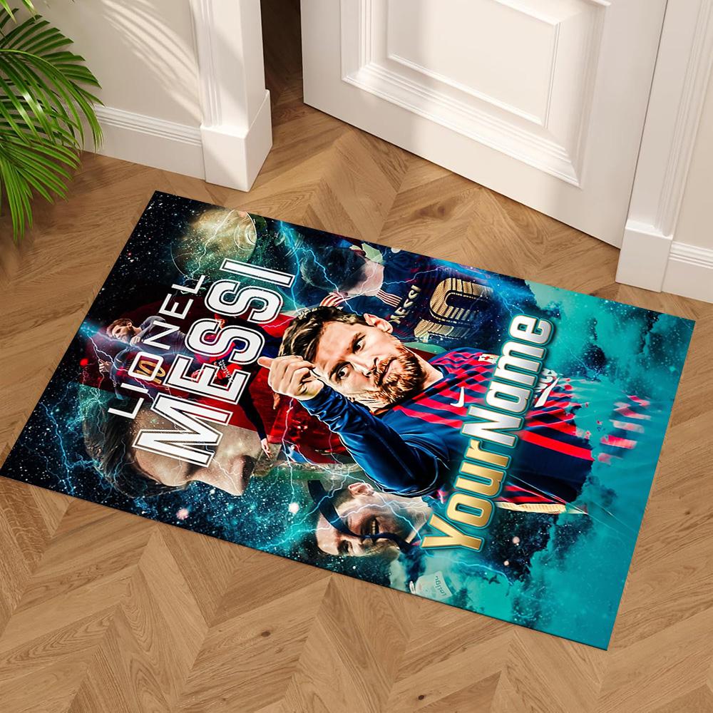 Messi Personalized Text Area Rug Perfect for Hallway Playrooms Foyer Study Room Antislip Carpet Office Home Decor