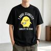 Mam Stabilność Zdolność do Kłucia Zabawna Kaczka Meme Koszulka dla Unisex 100% Bawełna Uroczy Kreskówkowy Graficzny T-shirt Codzienny Krótki Rękaw Czarny