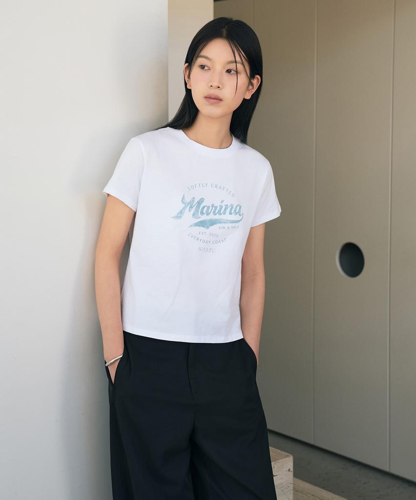 Siyajyu Sitp5288 Marina Slim Short Sleeve T-Shirt_White