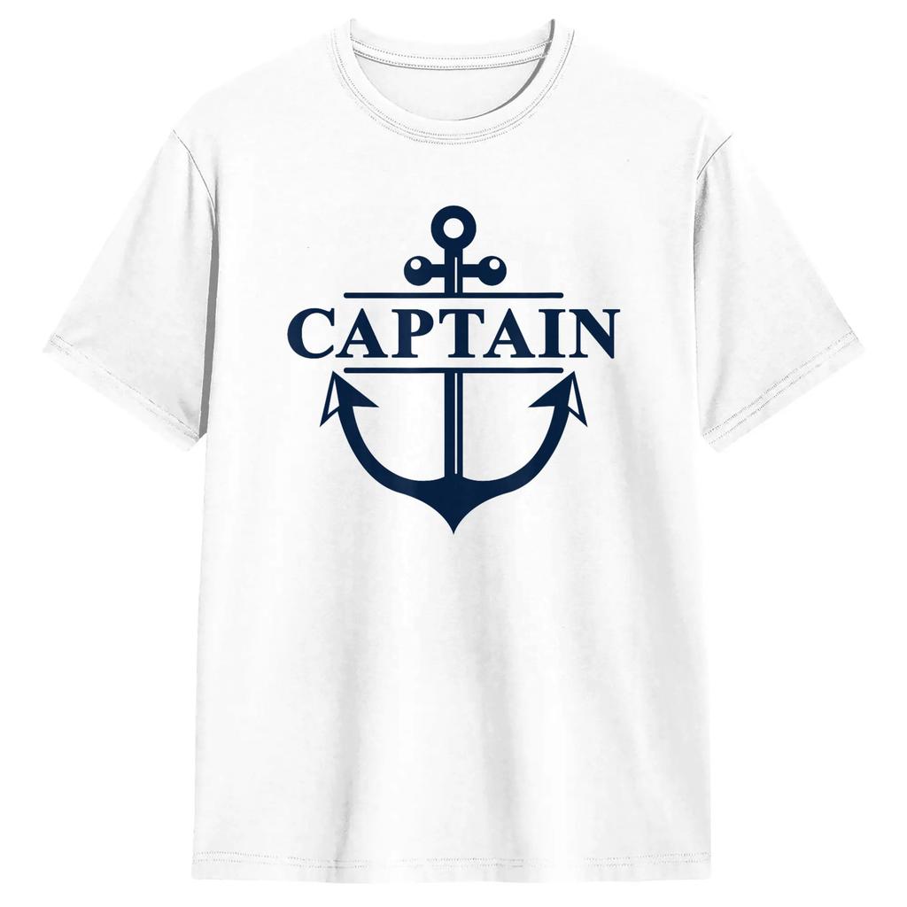 Captain First Mate Matching Set Pontoon Boat Sailing Retro T Shirt Harajuku T Shirts Short Sleeve Vintage Tshirt Summer
