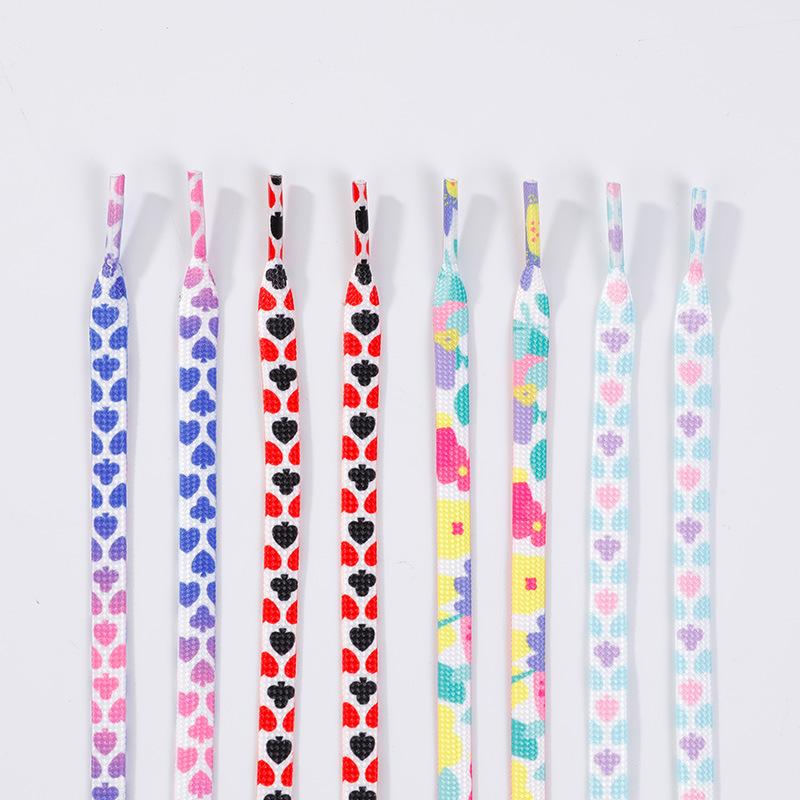 Flat Plum Shoelaces for Sneakers Color Matching Printing Shoe Laces Sports Casual Tennis Shoelace Women Man Kid Shoestrings
