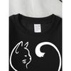 Cat Paw Heart Silhouette Girls' Crew Neck Fashion Sweatshirt, Autumn and Winter Western Style Top, Children's Long Sleeved T-shirt