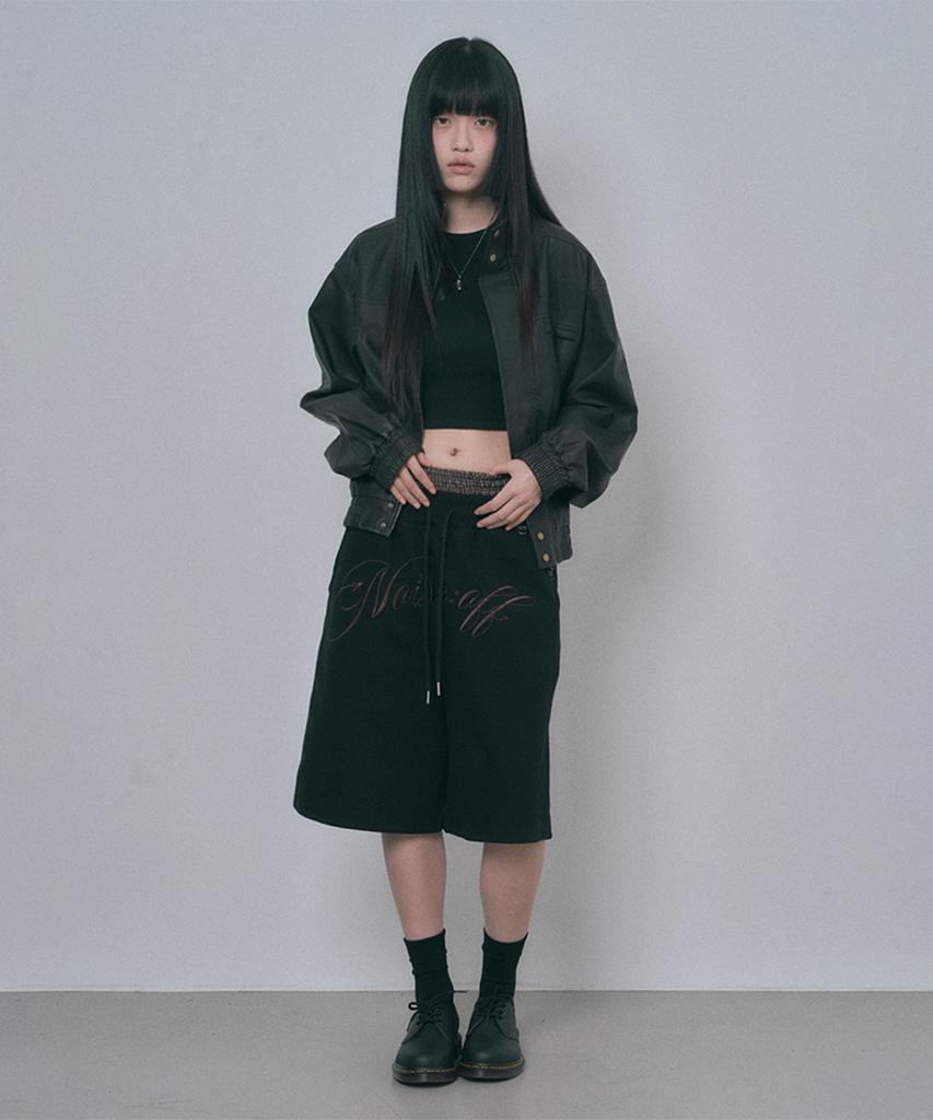 MOO Trunk Layered Sweat Bermuda Pants - Black