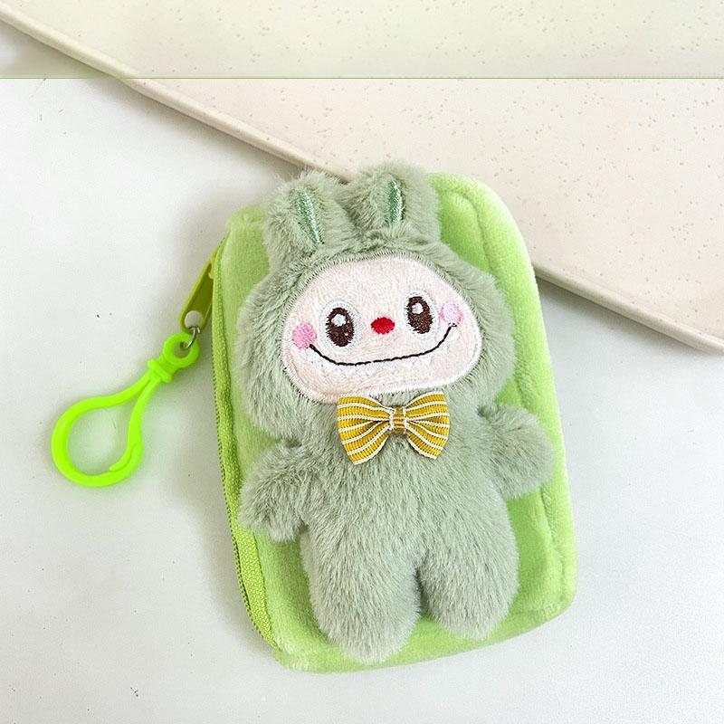 Porte-monnaie en peluche de dessin animé mignon, Câble de données pour rouge à lèvres, Pendentif sac à monnaie, Porte-clés créatif, Décoration de sac à dos
