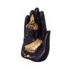 Resin Black and Golden Handcrafted Palm Buddha Statue, Religious Idol Spiritual Festive Home Decor Showpiece, Diwali, Birthday, Corporate Gift New