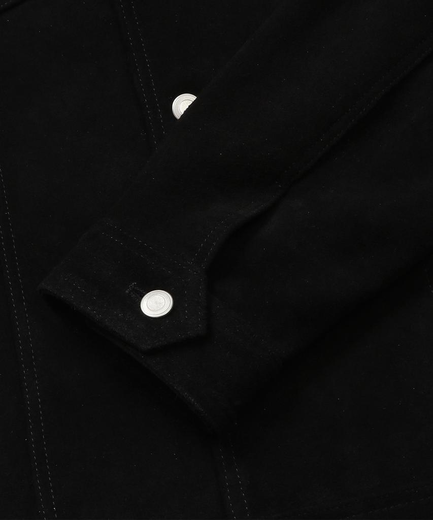 Connect Kinloch [Real Leather] Cow Suede Trucker Jacket (Black)
