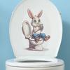 Lustiger Hase geht auf die Toilette Toilettensticker Badezimmer Badezimmer Wohndekoration Aufkleber