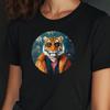 T-Shirt Women Tiger Portrait Motif Cotton Size XS To 3XLWill Open In New Window or Tab