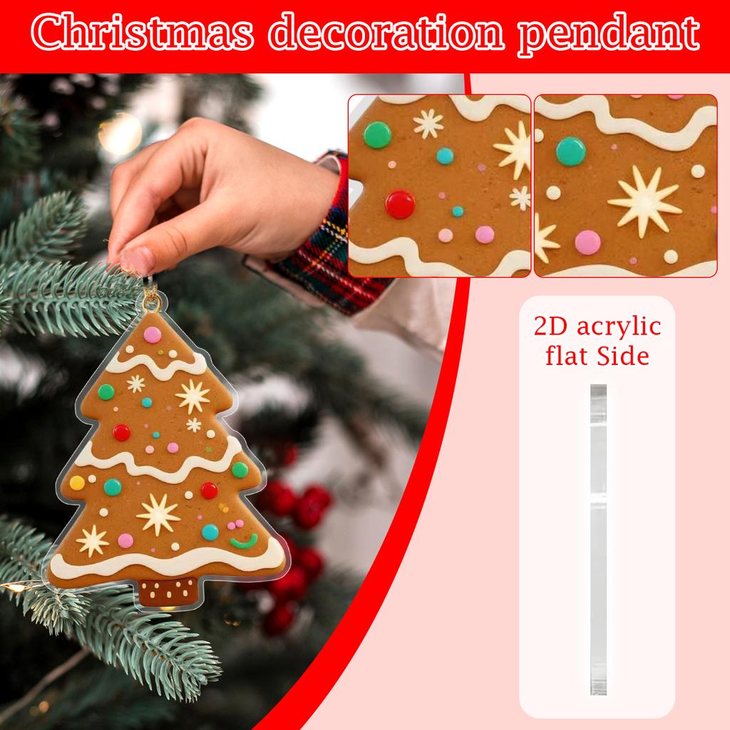 2D Christmas Decoration Pendant Christmas Tree Tag Theme Party Crafts Ornament