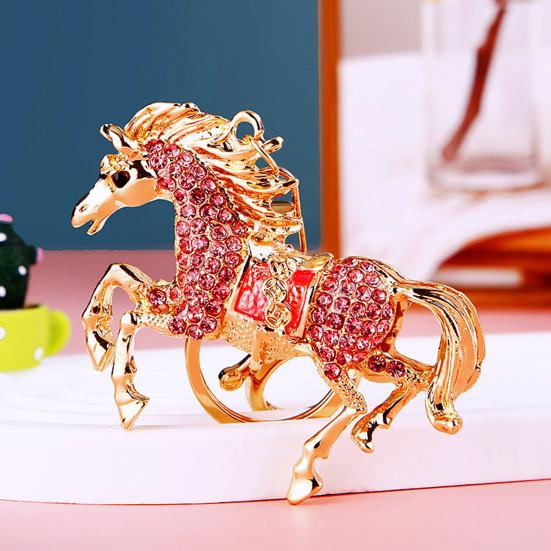 Breloc 2026 Anul Calului Breloc Cal cu Strassuri Strălucitoare Design Animal Cal Breloc Charm pentru Geantă Accesoriu