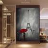 Red Umbrella Romantic Paris City Eiffel Tower Oil Painting HD Print On Canvas Poster Wall Picture for Living Room Sofa No Frame