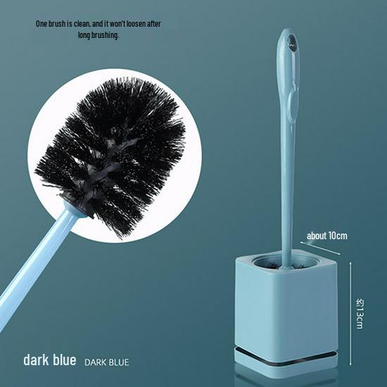 Toilet Brush Set with Long Handle & Wall-Mountable Base - Punch-Free, Plastic, Floor-Standing.