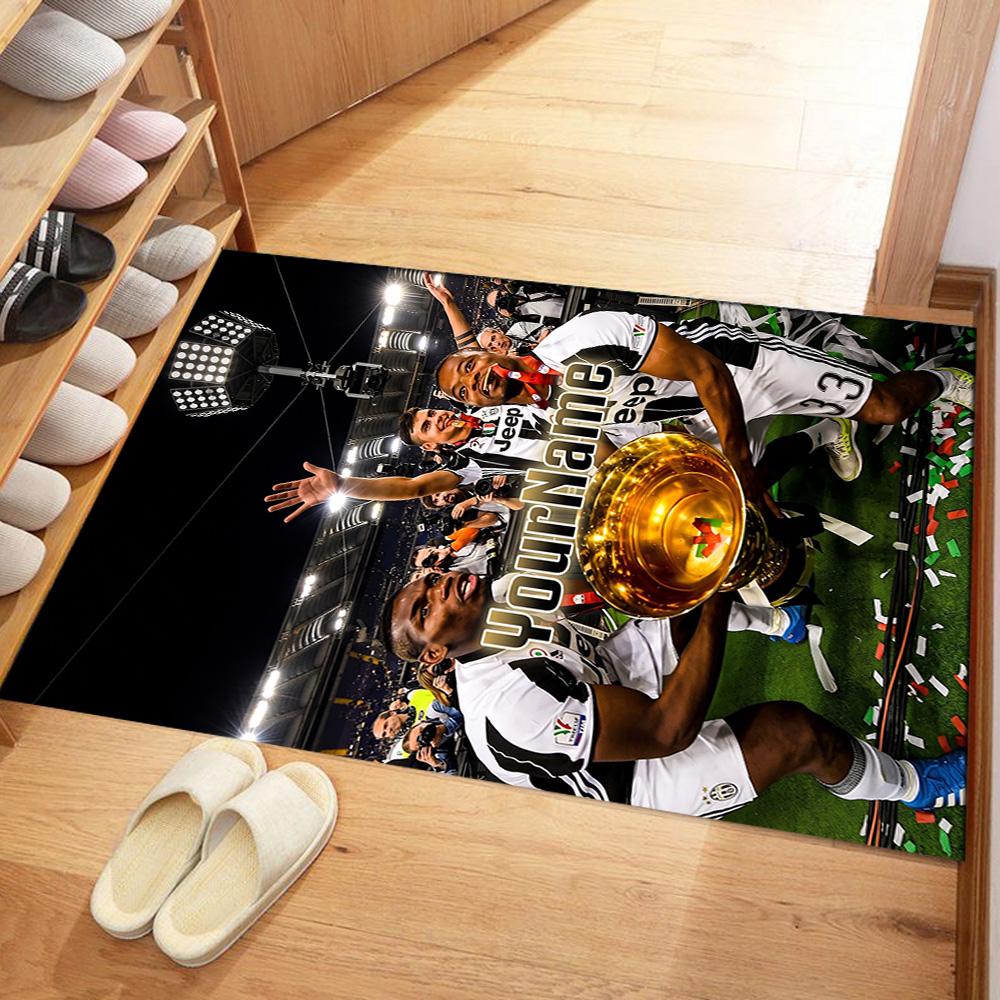 Juventus Customize Your Name Area Rug Perfect for Balcony Kitchen Bedrooms Entryway Antislip Carpet Office Home Decor Wedding Party Gift