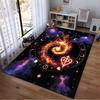 "Galaxy Fire Swirl Design Carpet with Cosmic and Mystic Symbols" Suitable for use as an anti-slip for living room bedroom sofas