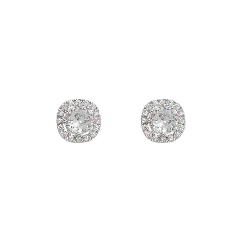 Explosive Zircon Stud Earrings Temperament Niche Earrings Without Holes, Mosquito Coil Disc High-end Ear Clips Without Holes Exquisite Earrings